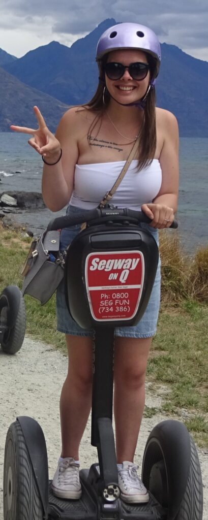 Girls riding Segway around Lake Whakatipu